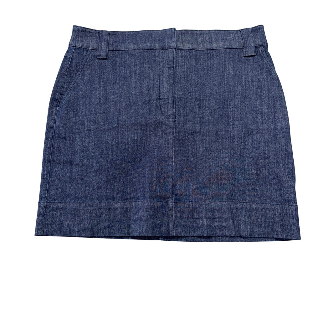 Calvin Klein Womens Dark Wash Denim Mini Skirt Size 12 Blue Casual Pocketed
